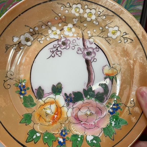 Vintage-Hand Painted CeramicCruetSet,1920's Japan,serving dish(2),cups/saucers 4 - Picture 14 of 16